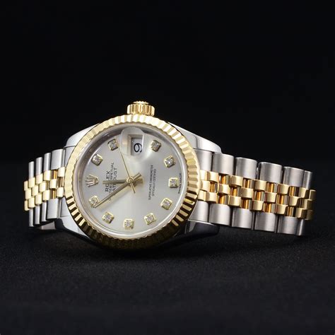 silver watch women rolex|used rolex silver watches.